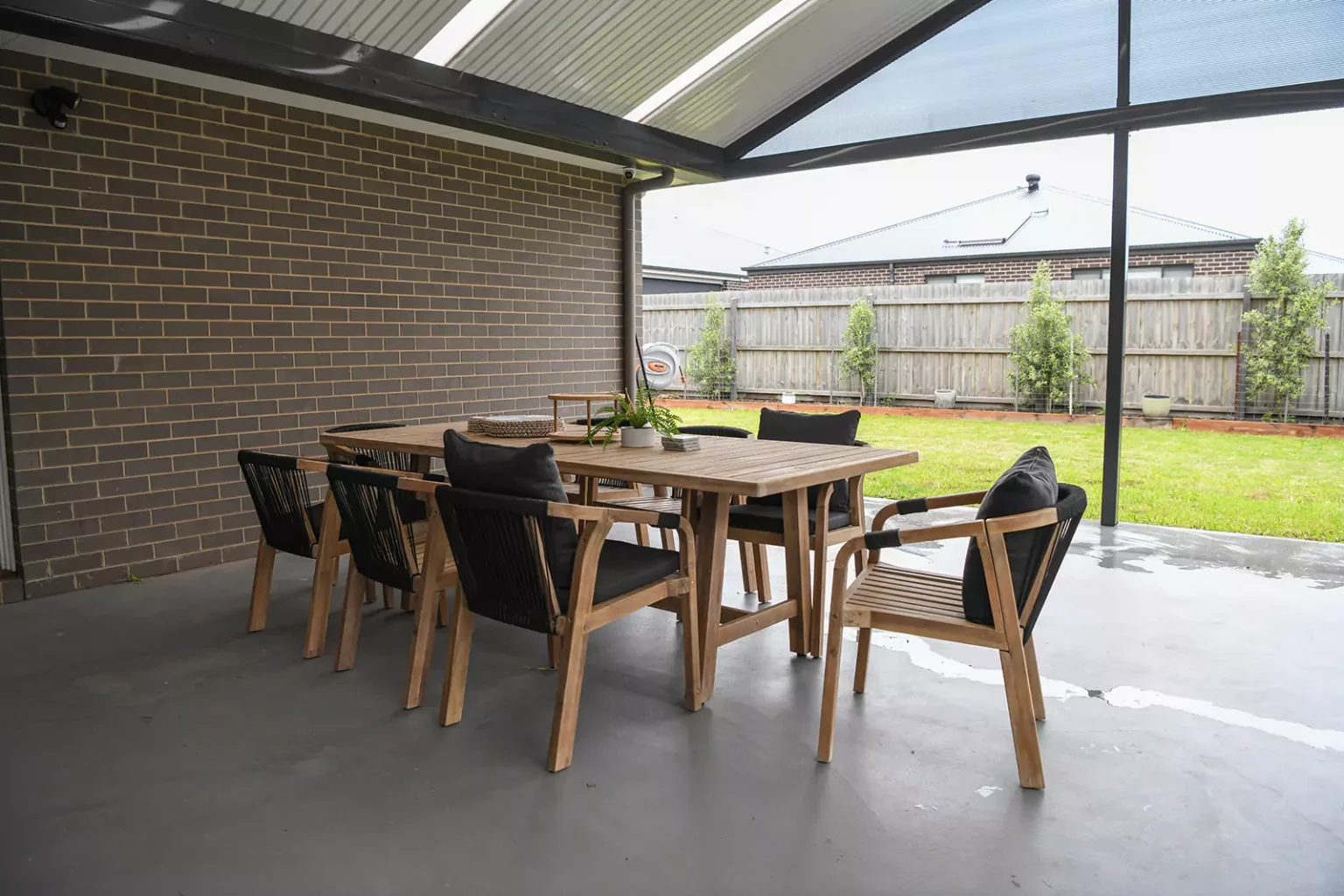 Backyard with a table